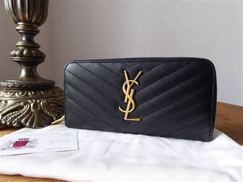 ysl black zip around wallet|YSL small wallet for women.